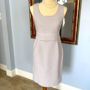 Banana Republic tan and white stripped dress